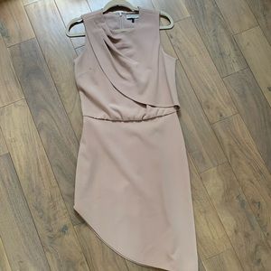 Halston Heritage Draped Front Dress Camel